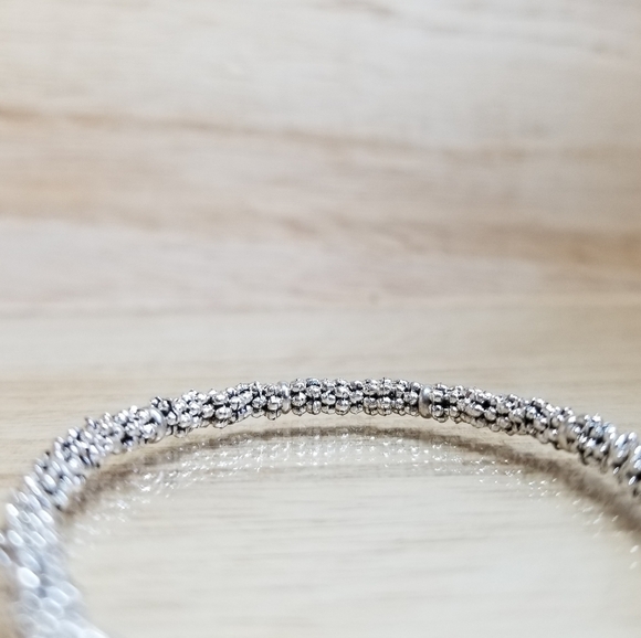 Ladies Silver Beaded Toggle Bracelet - Picture 5 of 11